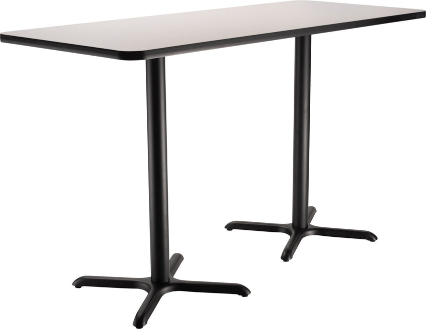 NPS CT23072XB - NPS Cafe Table, 30"x72" Rectangle, "X" Base, 42" Height (National Public Seating NPS-CT23072XB) - SchoolOutlet