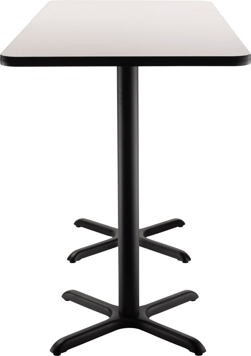 NPS CT23072XB - NPS Cafe Table, 30"x72" Rectangle, "X" Base, 42" Height (National Public Seating NPS-CT23072XB) - SchoolOutlet