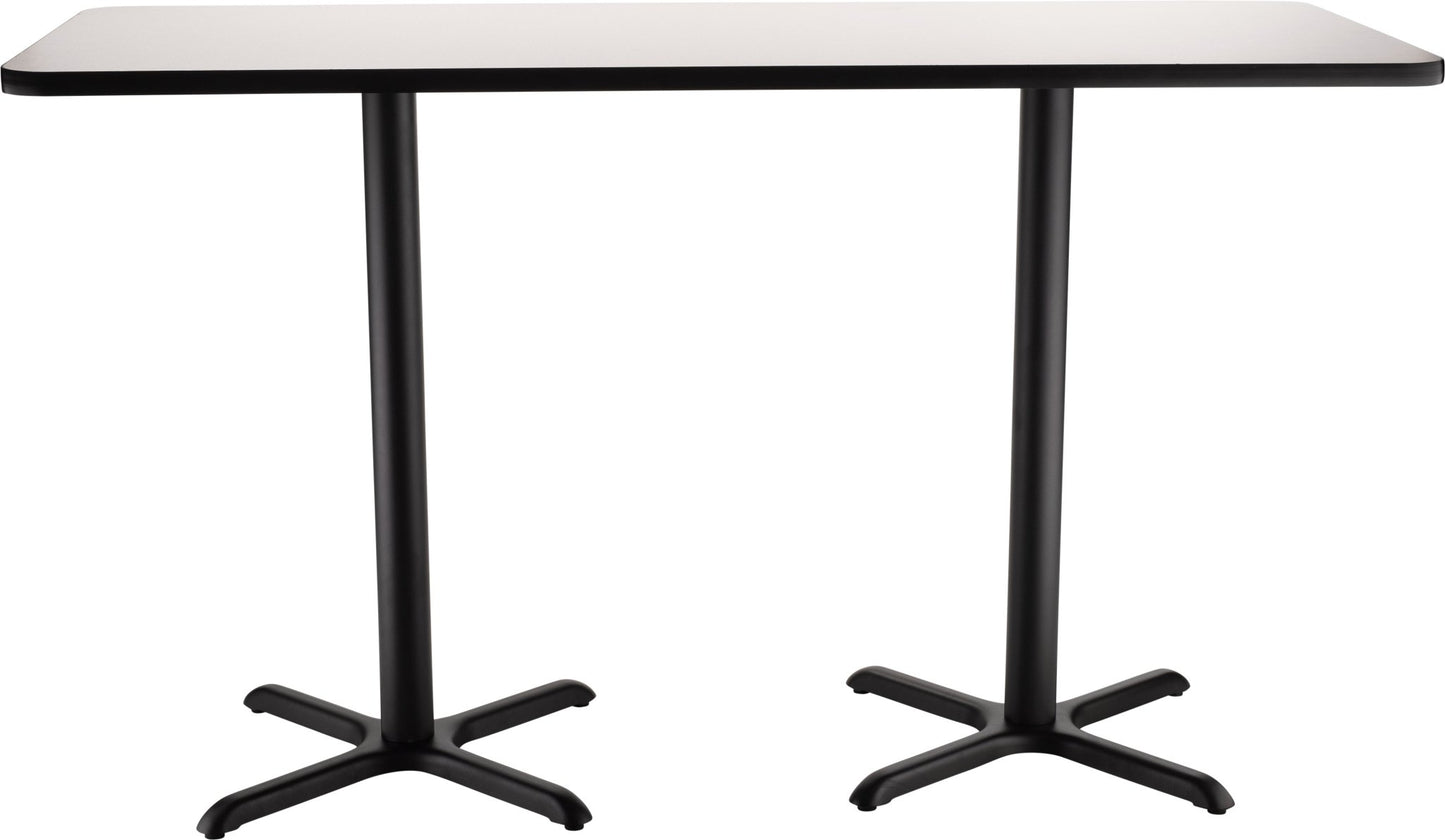 NPS CT23072XB - NPS Cafe Table, 30"x72" Rectangle, "X" Base, 42" Height (National Public Seating NPS-CT23072XB) - SchoolOutlet