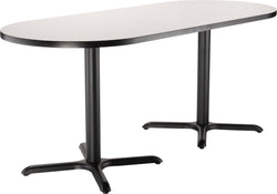 NPS CT43072XD - NPS Cafe Table, 30"x72" Racetrack, "X" Base, 30" Height (National Public Seating NPS-CT43072XD)