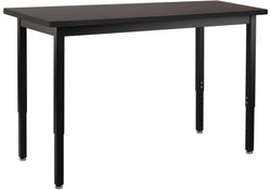 NPS Height Adjustable Science Lab Table, 30" X 72", Phenolic Top, Steel Legs (National Public Seating NPS-SLT3-3072P)