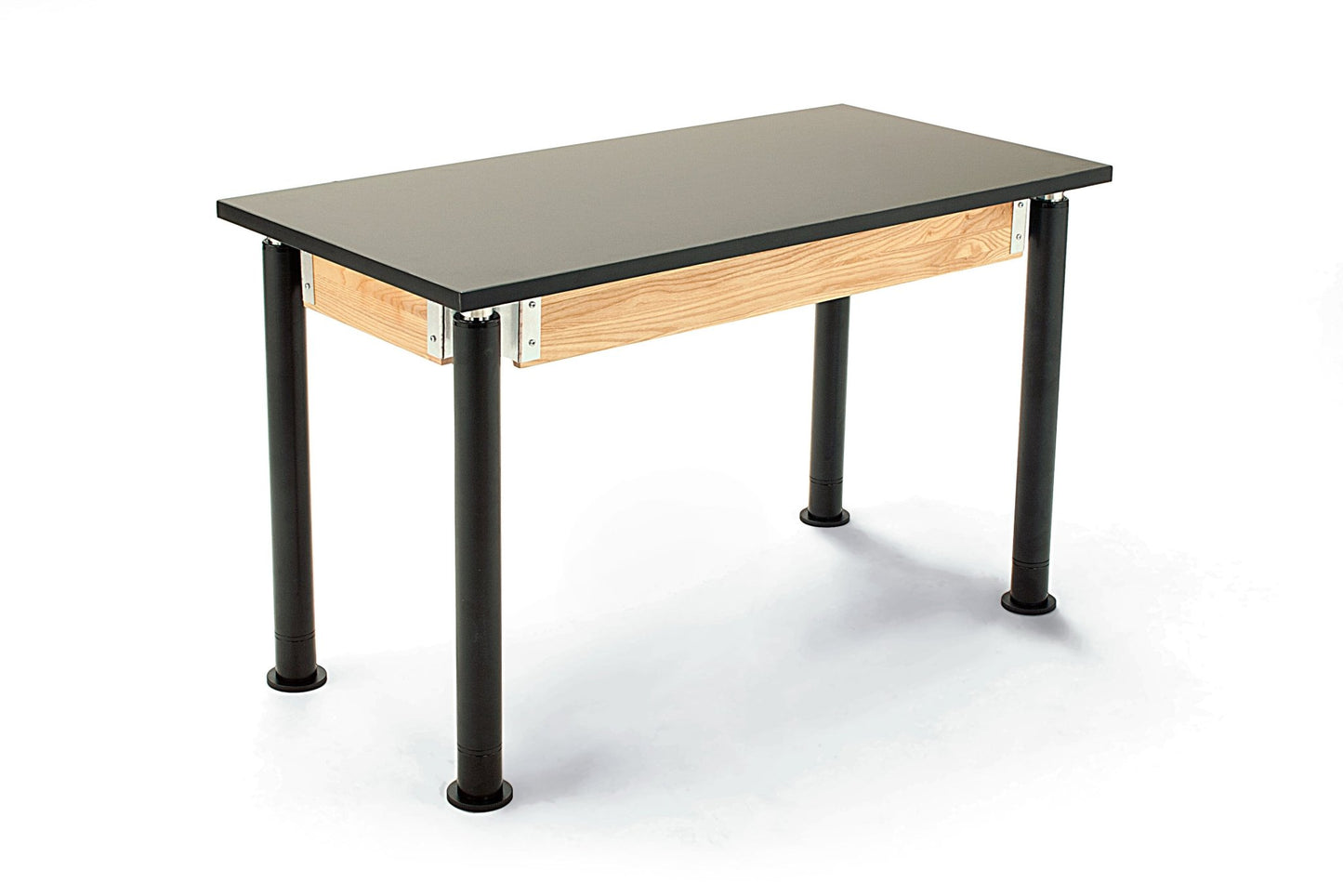NPS Height Adjustable Science Lab Table, 24" X 60", Phenolic Top, Black Legs (National Public Seating NPS-SLT4-2460P) - SchoolOutlet