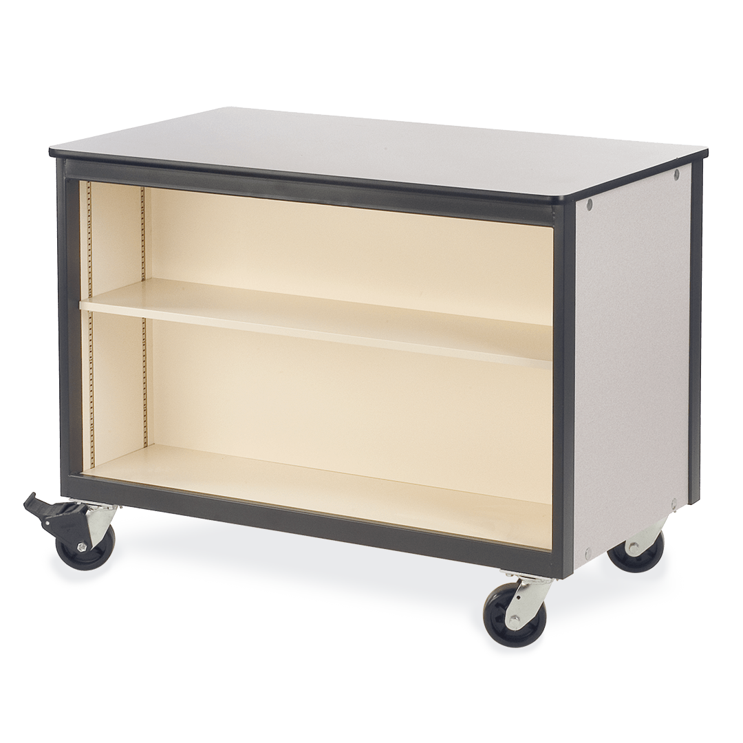 Virco 2301DFND - Mobile Storage Cabinet Double-Faced With One Adjustable Steel Shelf - 48"W x 28"D x 36"H (Virco 2301DFND) - SchoolOutlet