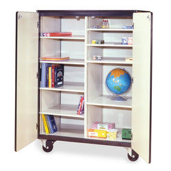 Virco 2502MMB - Mobile Storage Cabinet With Eight Shelves, Magnetic Marker Back - 48"W x 28"D x 66"H (Virco 2502MMB)