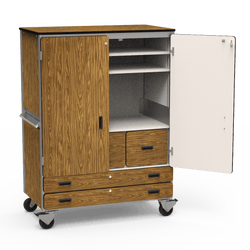 Virco 2513MMB - Mobile Storage Cabinet With Two Adjustable Shelves, Two File Drawers, Two Paper Drawers, Coat Rod, Two Hinged Doors and Magnetic Marker Back - 48"W x 28"D x 66"H (Virco 2513MMB)