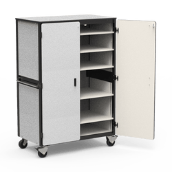 Virco 2601 - Mobile Storage Cabinet With Five Adjustable Steel Shelves, Two Hinged Doors - 48"W x 28"D x 72"H (Virco 2601)