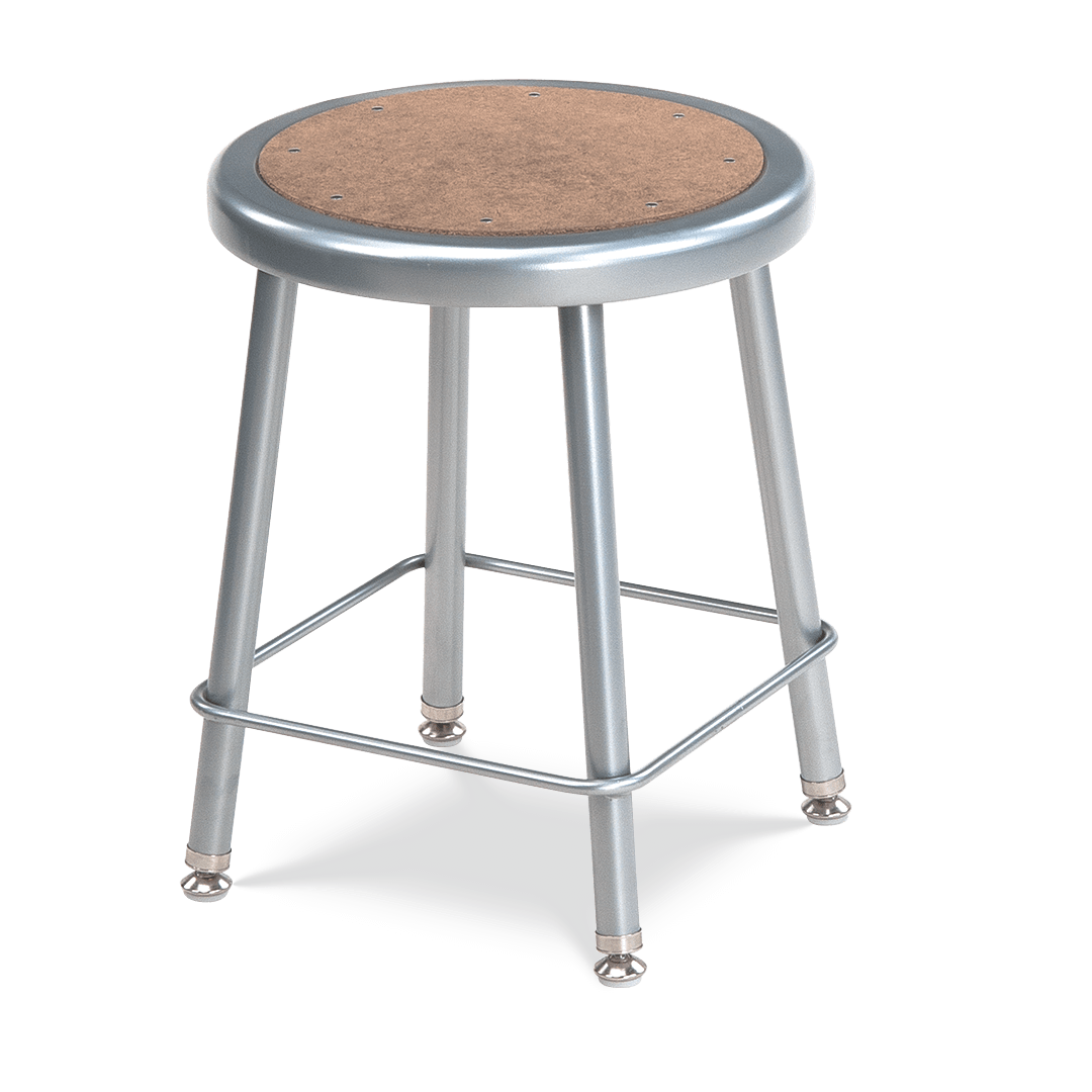 Virco 12218 - 122 Series Stool with Steel Seat with Masonite inset, Steel Frame - 18" Seat Height - SchoolOutlet