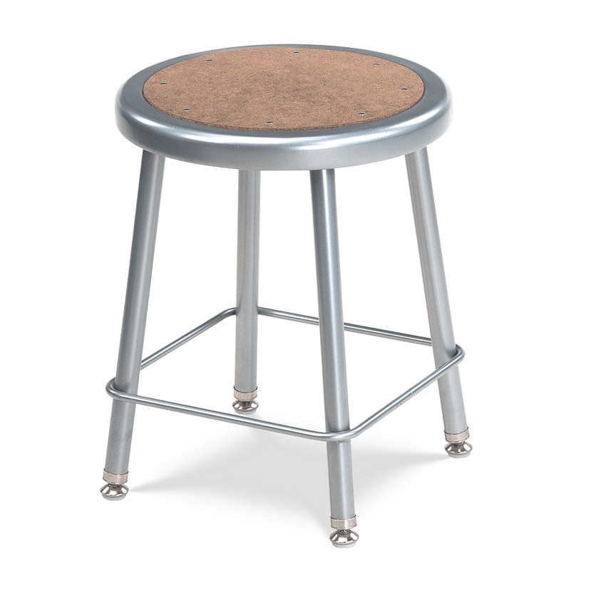 Virco 12218 - 122 Series Stool with Steel Seat with Masonite inset, Steel Frame - 18" Seat Height - SchoolOutlet