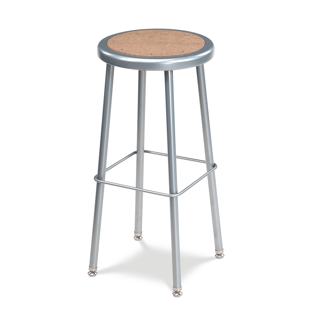 Virco 12230 - 122 Series Stool with Steel Seat with Masonite inset, Steel Frame - 30" Seat Height - SchoolOutlet