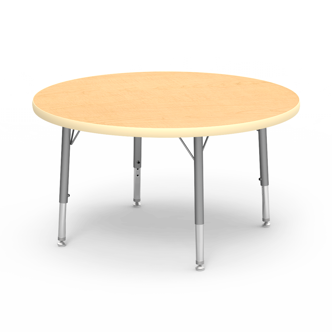 Round Activity Table with Heavy Duty Laminate Top - Preschool Height Adjustable Legs (36" Diameter x 17-25"H) - SchoolOutlet