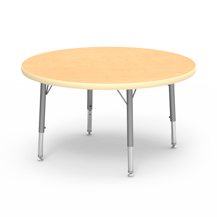 Round Activity Table with Heavy Duty Laminate Top - Preschool Height Adjustable Legs (36" Diameter x 17-25"H) - SchoolOutlet