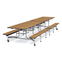 Virco MTB152712AEB - Mobile Bench Cafeteria Table 15"H x 12'L Bench Sure Edge, 27"H x30"W x 12'L (Virco MTB152712AEB)