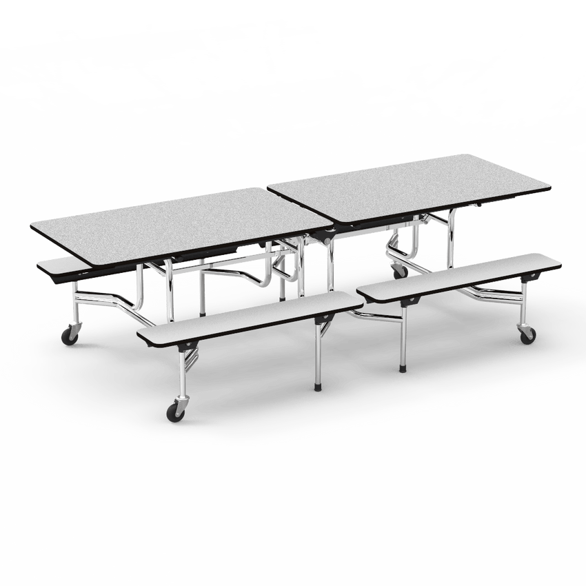 Virco MTB15278AEB - Mobile Bench Cafeteria Table 15"H x 8'L Bench Sure Edge, 27"H x30"W x 8'L (Virco MTB15278AEB) - SchoolOutlet