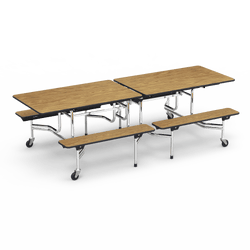 Virco MTB15278AEB - Mobile Bench Cafeteria Table 15"H x 8'L Bench Sure Edge, 27"H x30"W x 8'L (Virco MTB15278AEB)
