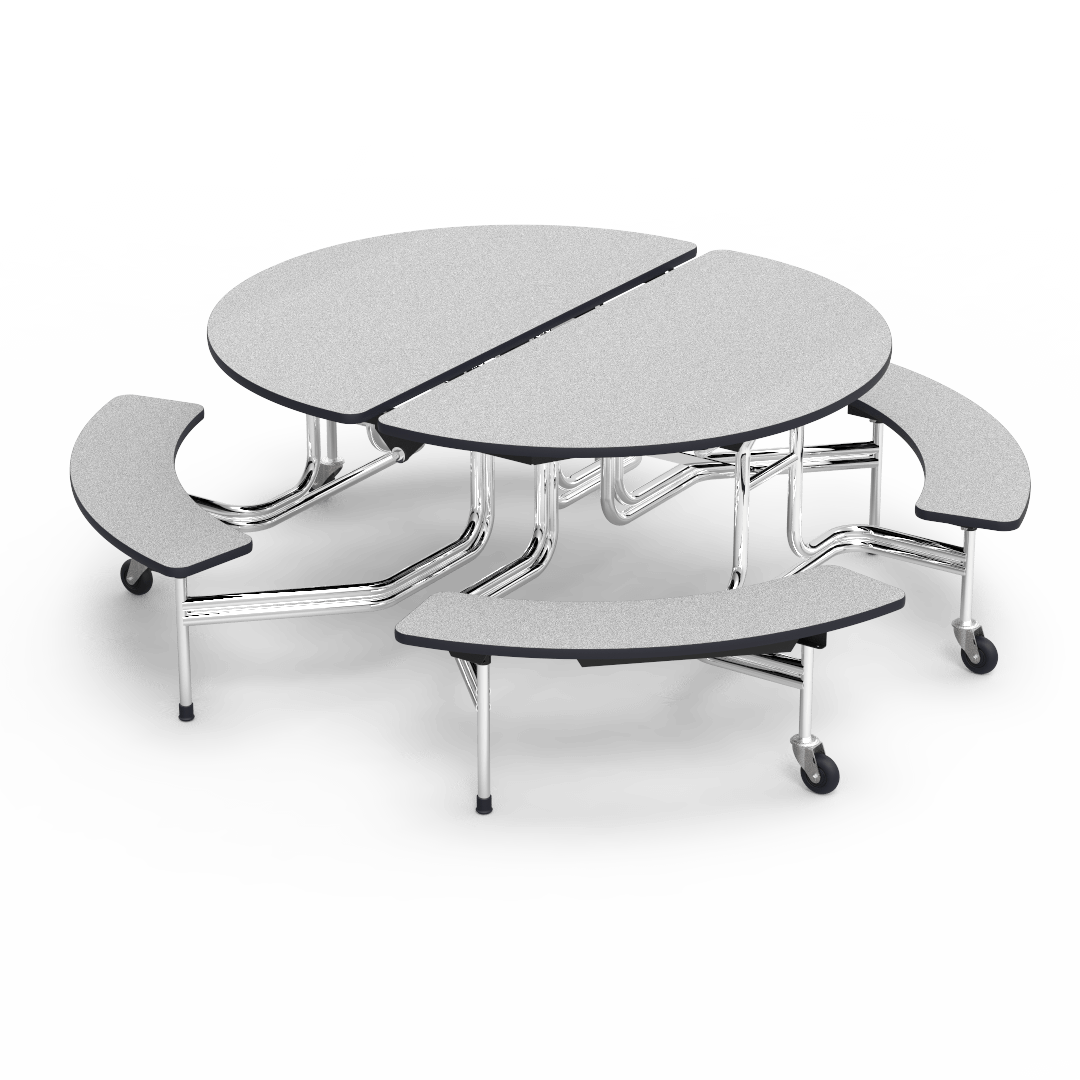 Virco MTBO15275 Oval Mobile Bench Table - T-mold Edge - 60" Diameter (Virco MTBO15275) - SchoolOutlet