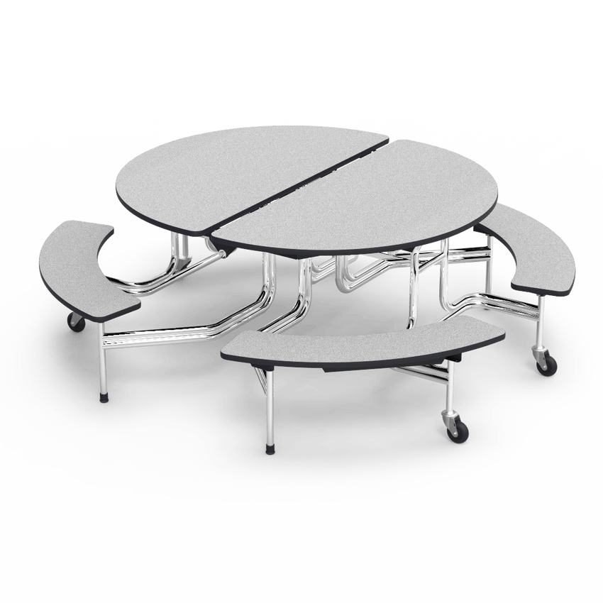 Virco MTBO15275 Oval Mobile Bench Table - T-mold Edge - 60" Diameter (Virco MTBO15275) - SchoolOutlet