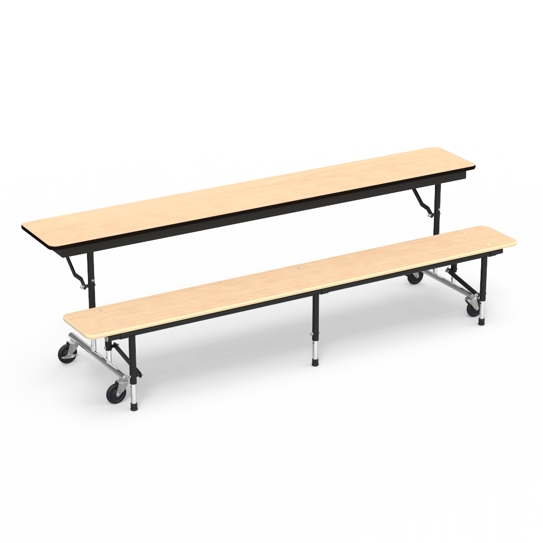 Virco MTC8AEBG - 8 Foot Convertible Bench Table - Sure Edge + Ganging Device - SchoolOutlet