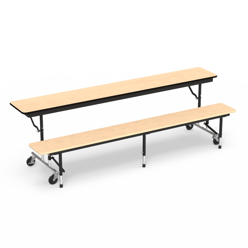 Virco MTC8AEBG - 8 Foot Convertible Bench Table - Sure Edge + Ganging Device - SchoolOutlet