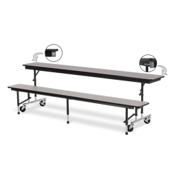 Virco MTC8G - 8 Foot Convertible Bench Table w/ Ganging Device (Virco MTC8G)