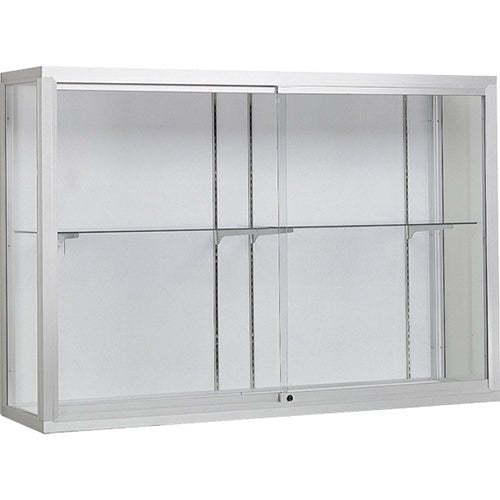 Waddell Champion 1200 Wall Case w/ White Back & Anodized Aluminum Frame - 72"W x 48"H x 16"D(Waddell WAD-12406-WB) - SchoolOutlet
