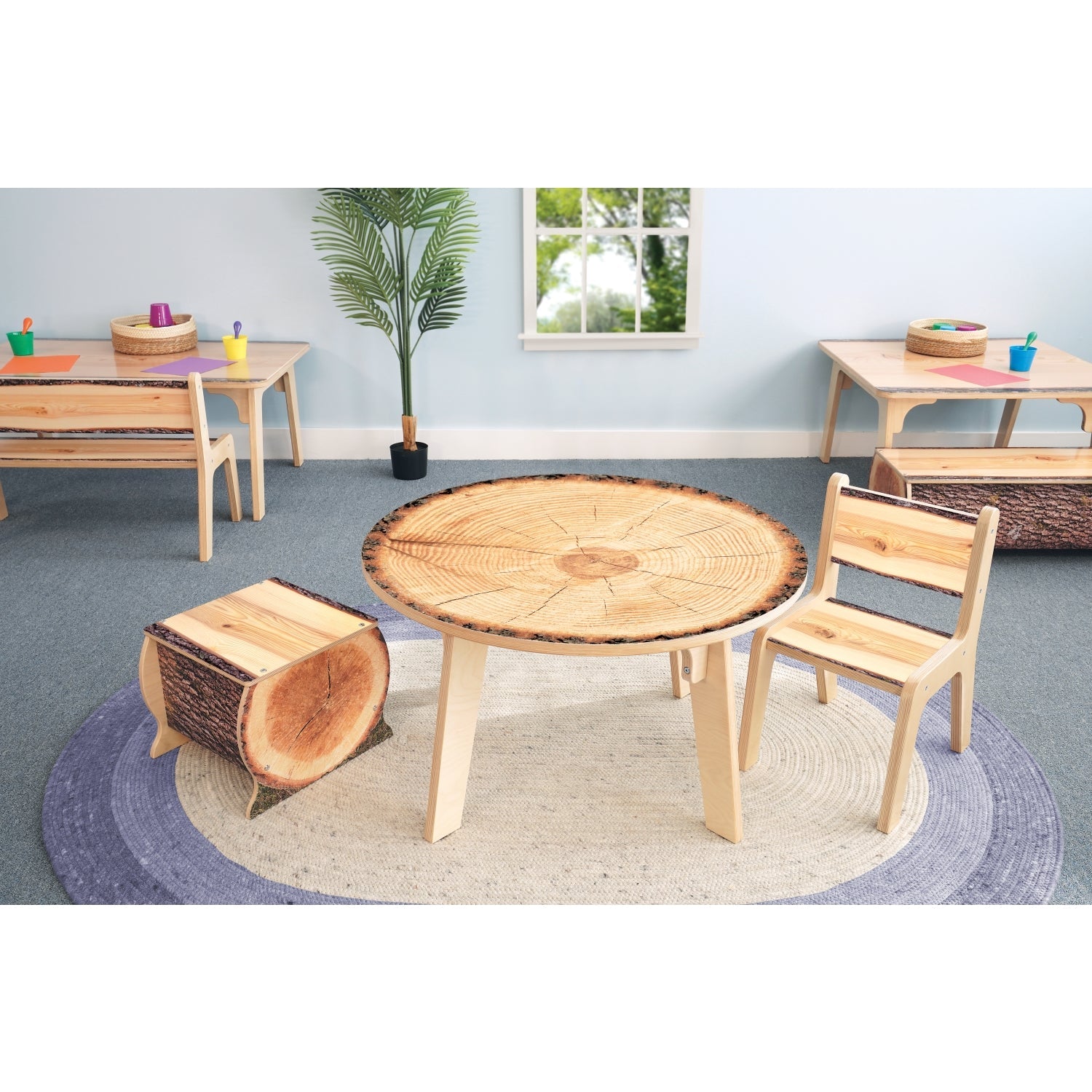 Whitney Brothers Nature View Live Edge Round Table 20" Height - SchoolOutlet