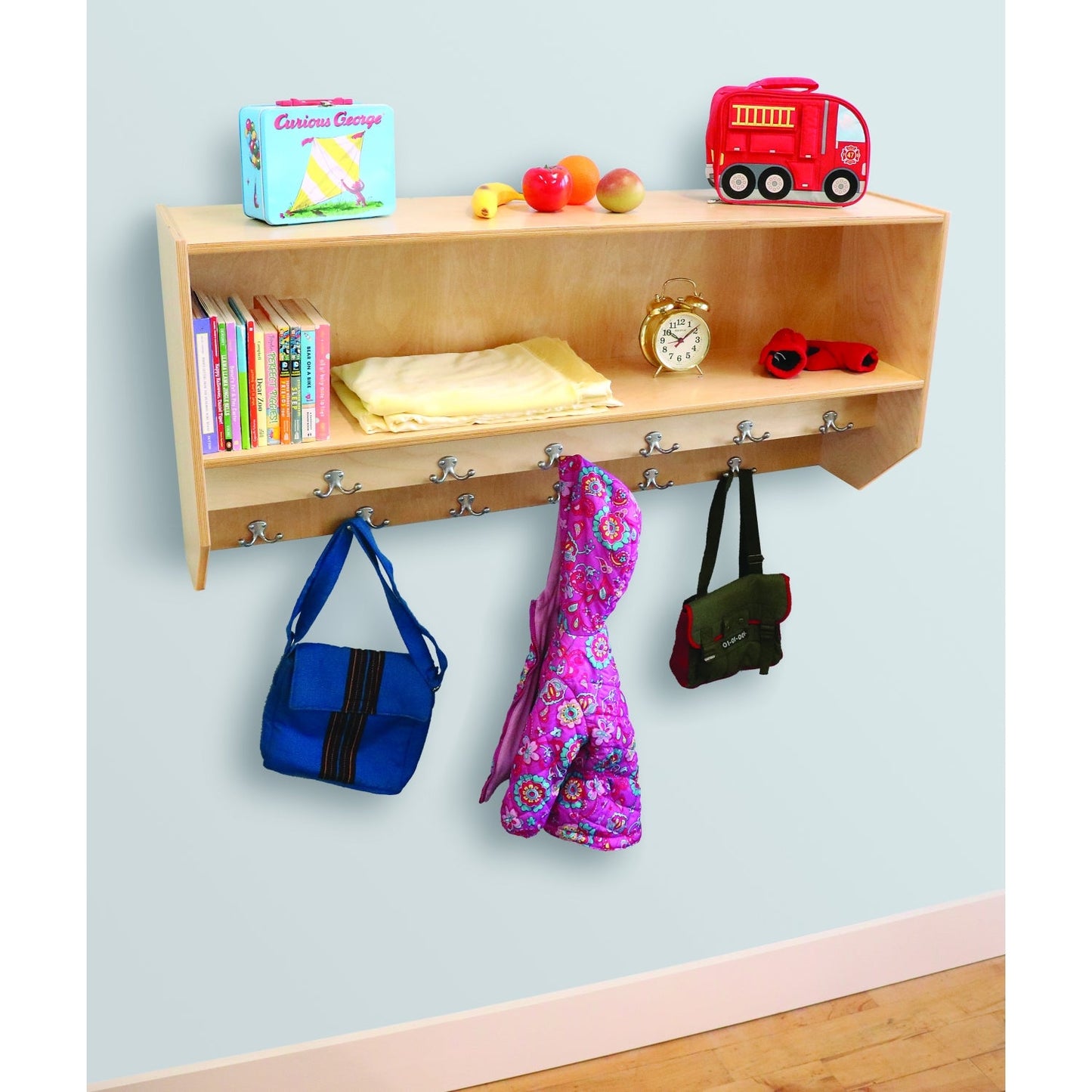 Whitney Brothers Double Row Wall Mounted Coat Rack(Whitney Brothers WHT-WB1056) - SchoolOutlet